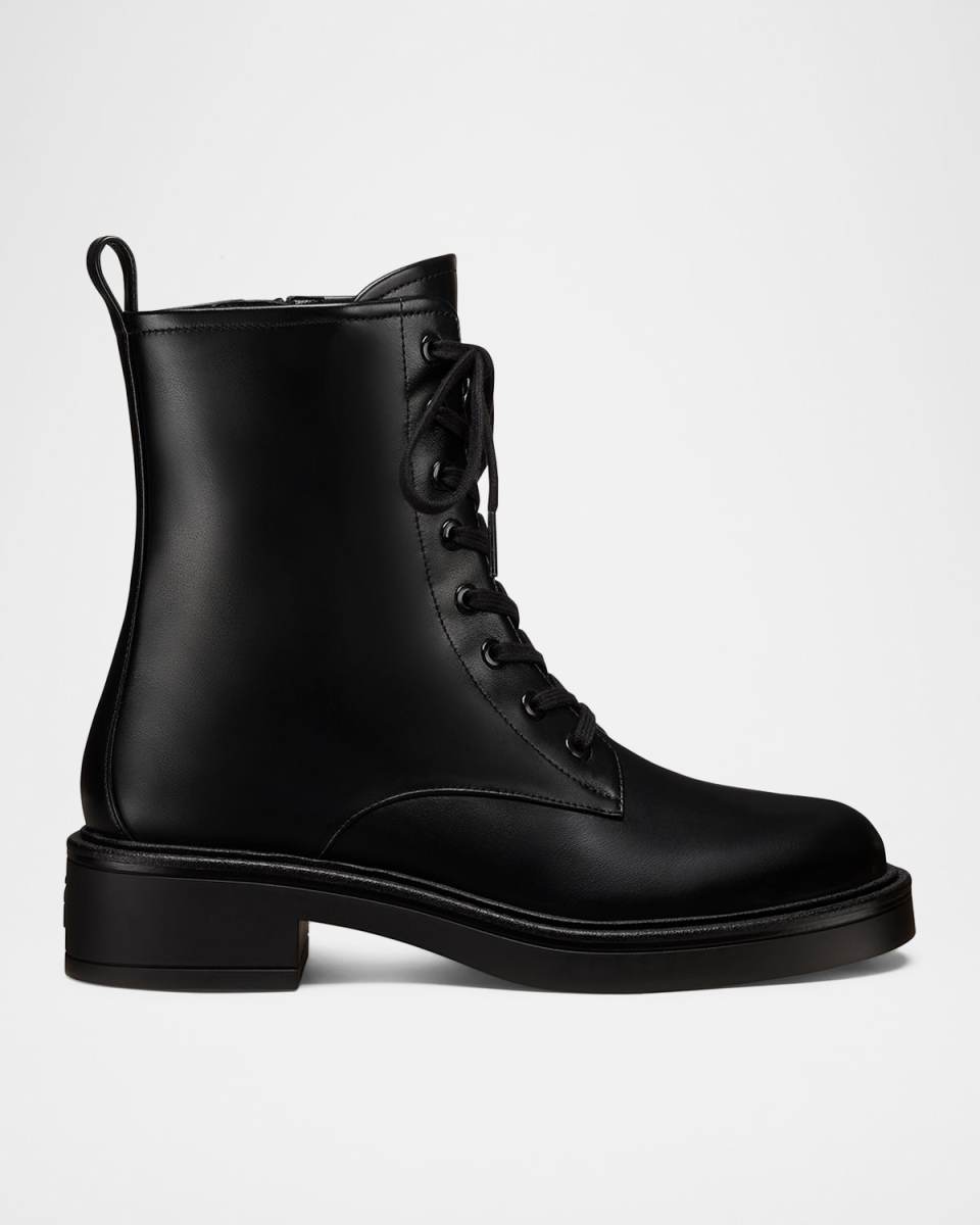 Celia Lite Leather Lace-Up Combat Boots